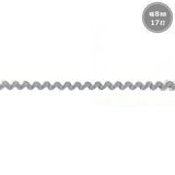 Rayon Ricrac Ribbon, 8mm width, 17 waves (BEL-120), Light gray