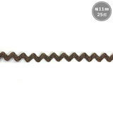 Polyester Ricrac Ribbon, 11mm width, 25m waves (BEL-1111), Mocha brown