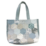 Hexagon One-patch Tote Bag, Blue