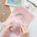 COSMO, Printed Cloth for Enjoying Embroidery, Kohana, Rabbit and Flower Wreath