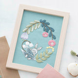 COSMO, Printed Cloth for Enjoying Embroidery, Kohana, Rabbit and Flower Wreath