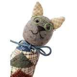 Patchwork Animals 3, Stuffed Cat and Drawstring Pouch