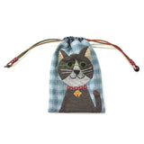 Patchwork Animals 3, Stuffed Cat and Drawstring Pouch