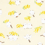 web20251225-01, Oxford Print Fabric, Mimosa and long-tailed tit, Price per 0.1m, Minimum order is 0.3m~ | Fabric